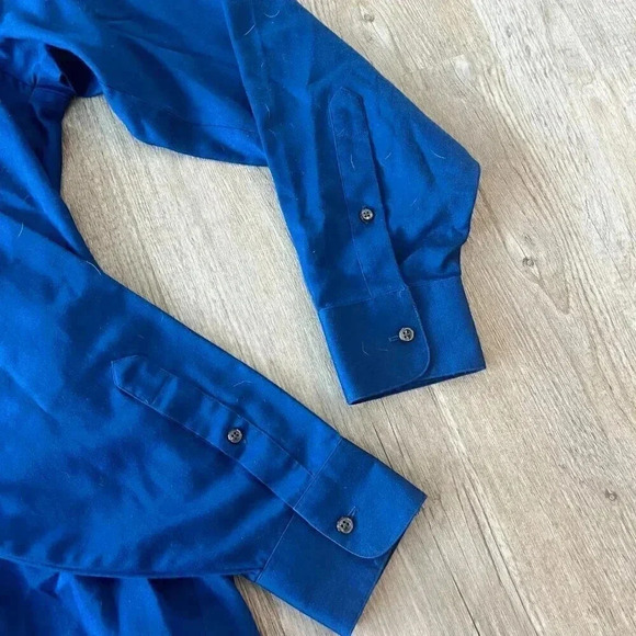 Mens Geoffrey Beene Blue Regular Fit Button Up Large 16 34/35 - Picture 3 of 6